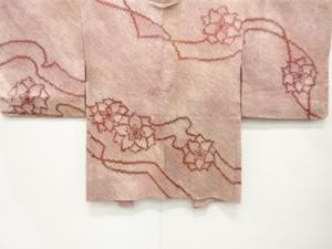 未使用品　本総絞り　流水に花模様　絵羽織